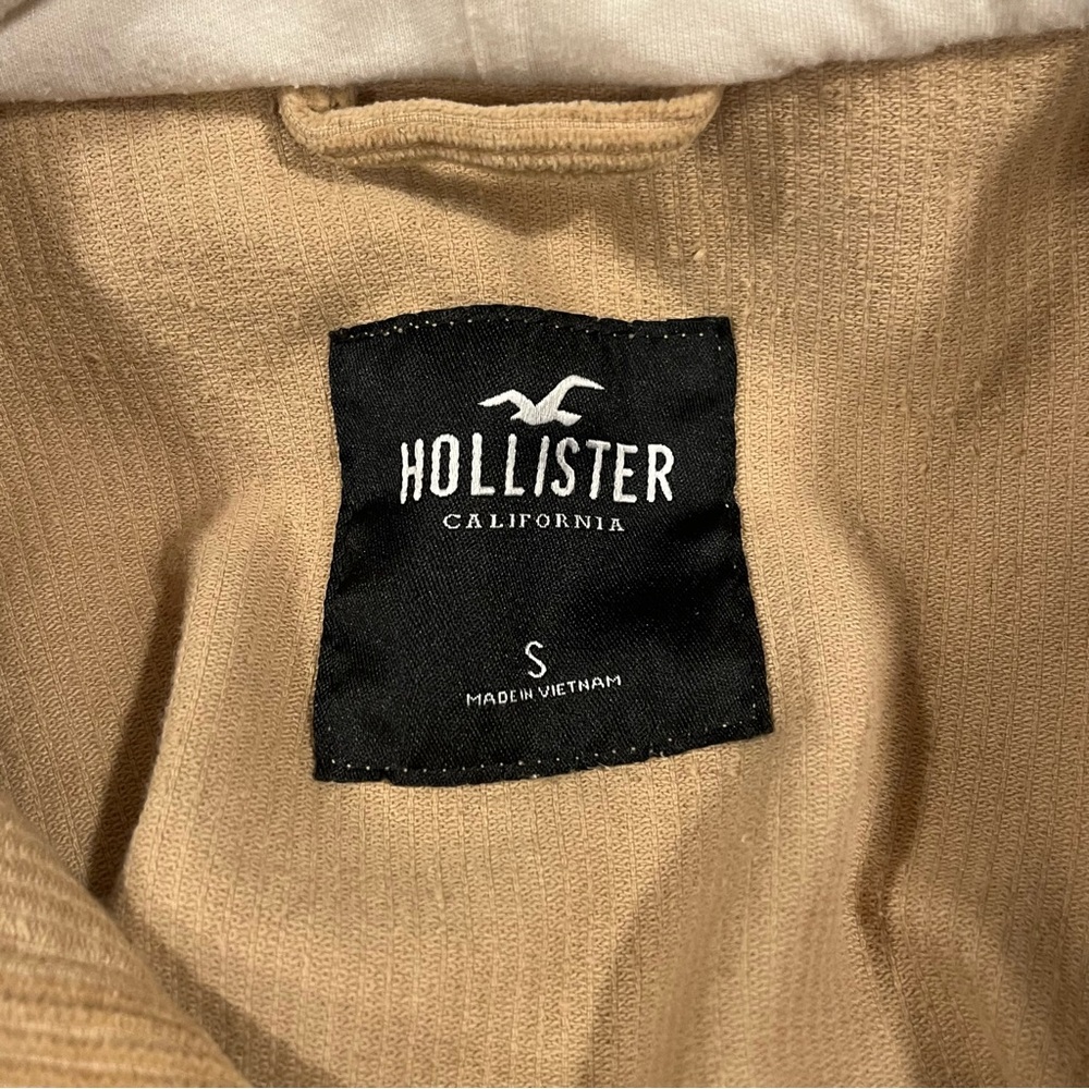 Hollister Tan Corduroy Hooded Jacket | Snap Front | Size Small | Great Condition - Picture 4 of 4